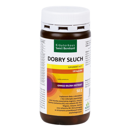 Dobry słuch 120 kaps. - ekstrakt z Ginkgo Biloba