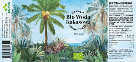 36 x Bio woda kokosowa 350 ml - 100% Zestaw
