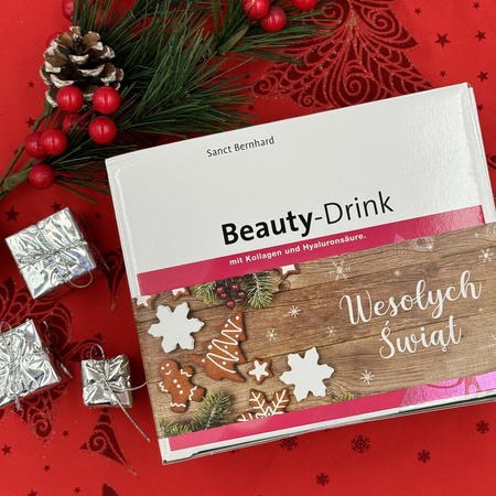 Beauty drink 30x 20 ml - kolagen, kwas hialuronowy z owijką Wesołych Świąt!