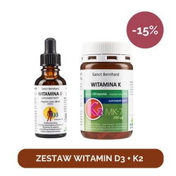 Zestaw: Witamina D3 30 ml + Witamina K 120 kaps.
